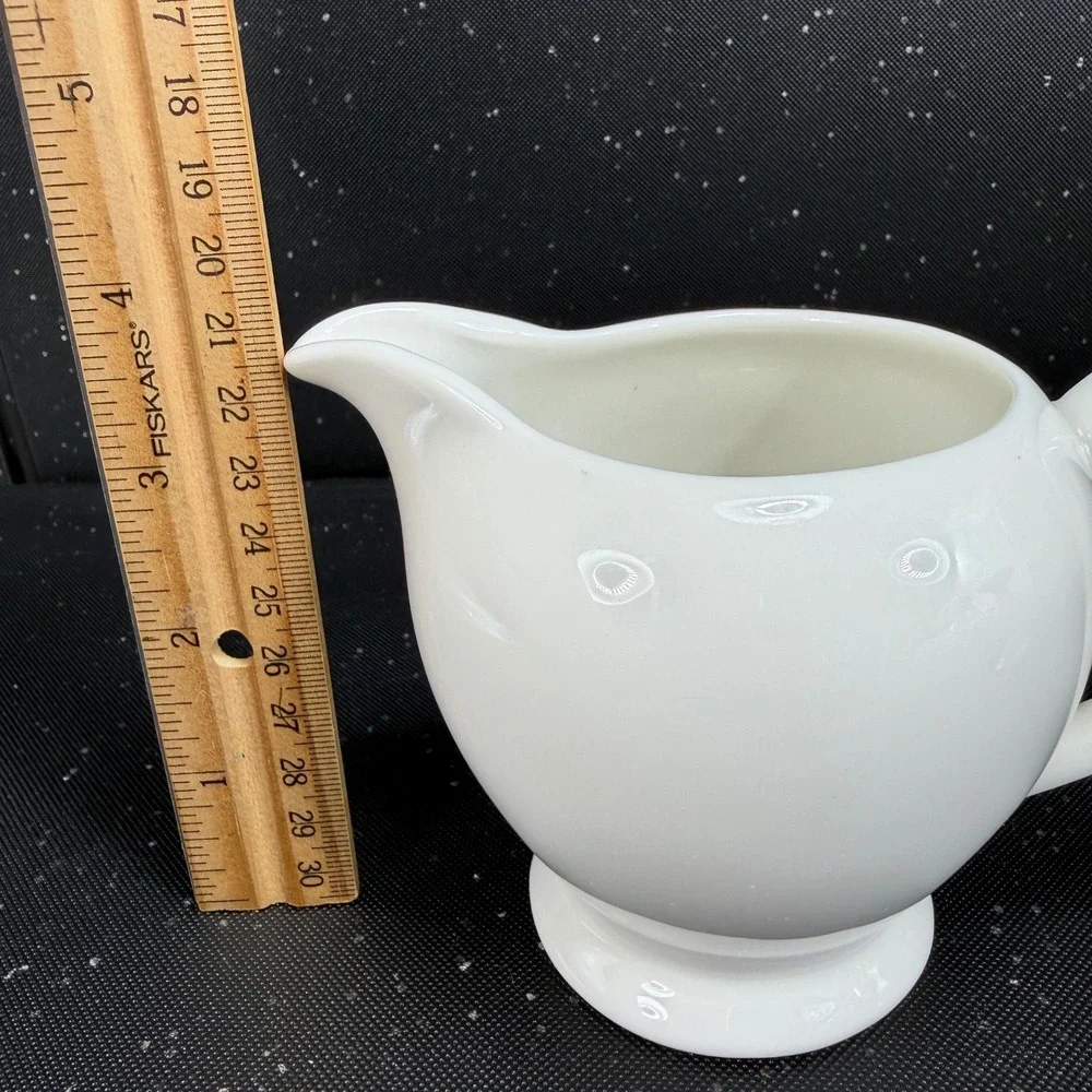 Crate & Barrel White Ceramic Sugar Bowl with‎ Lid and Creamer Set Made in India